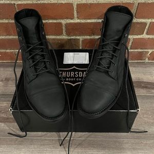 Thursday Boot Co. Black Matte Captain boots.  12 mens.  Good condition